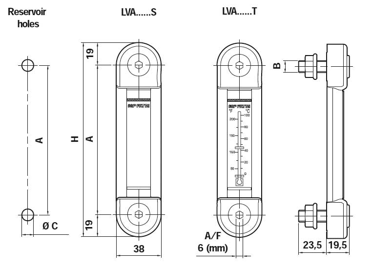 Fluid Level Gauges dimensions (1)