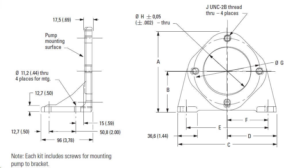 Foot Mounts dimensions