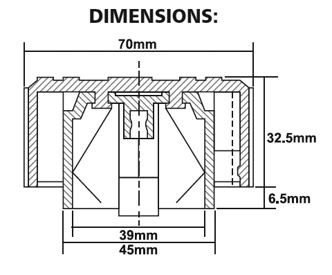 Plastic - High Impact Techno Polymer dimensions